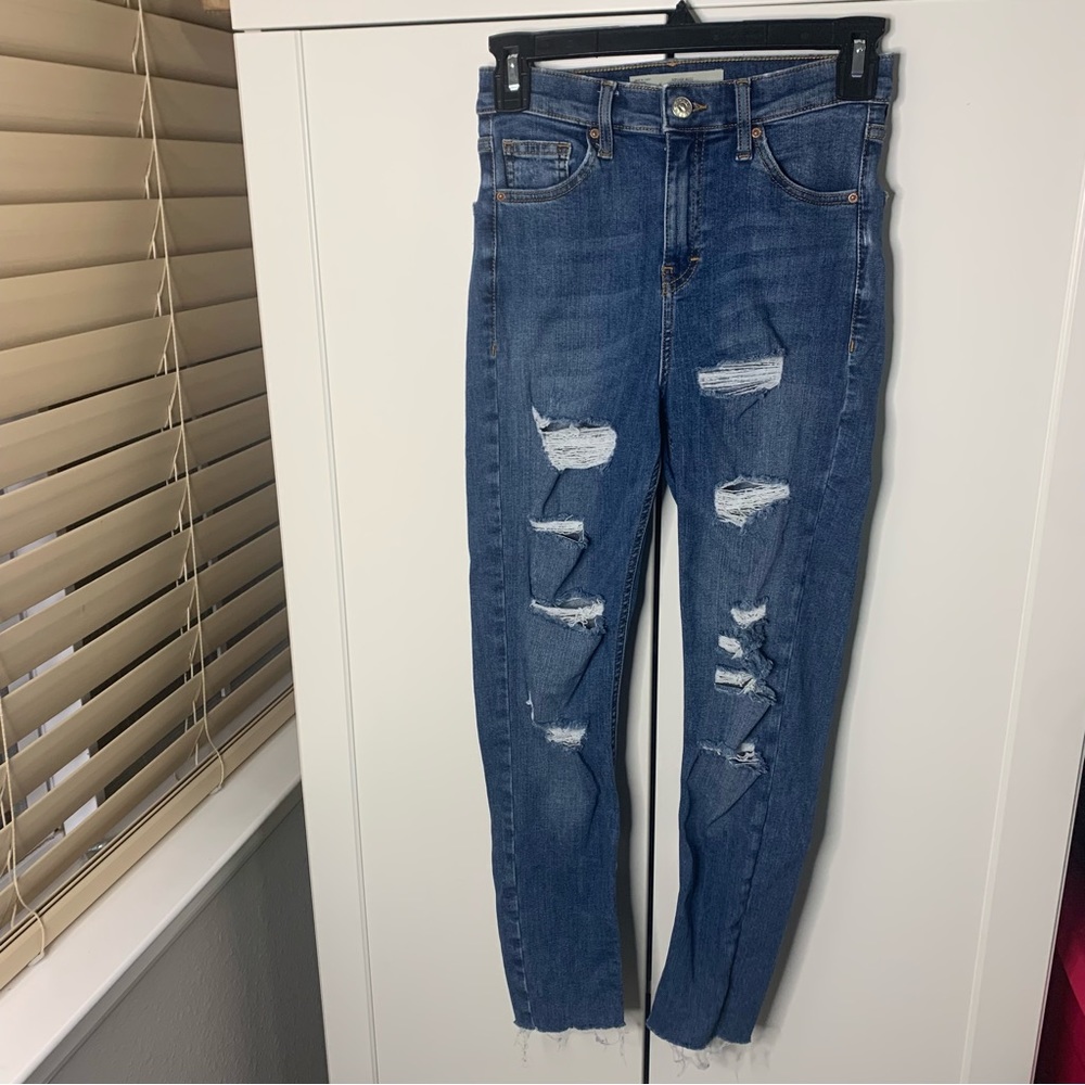 TopShop Jamie Moto Skinny Distressed Jeans